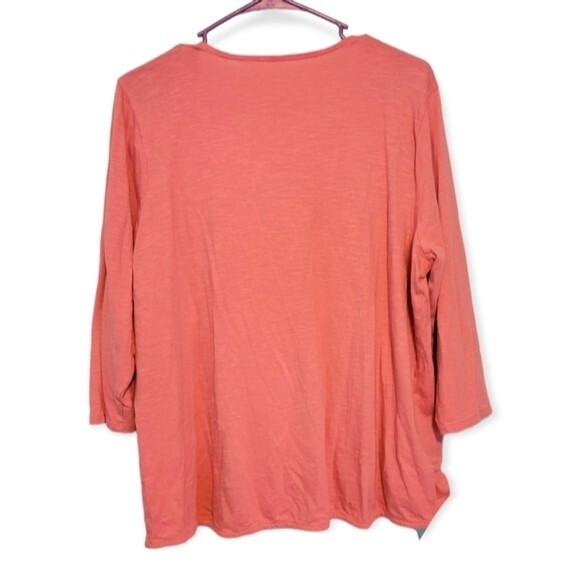 J. Jill Pure Jill Cotton Cross Front Top in Pink Size Large Modal - Picture 2 of 4